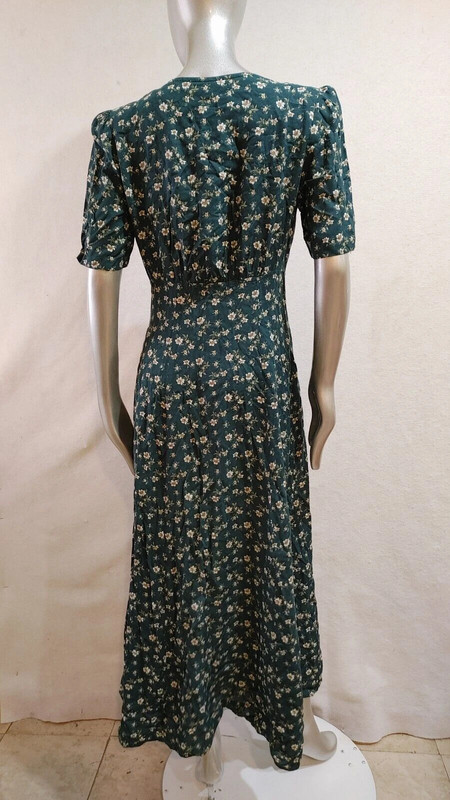 Vintage Cimmaron Semi Sheer Short Sleeve Floral Button-Down Maxi Dress Size 9/10 4