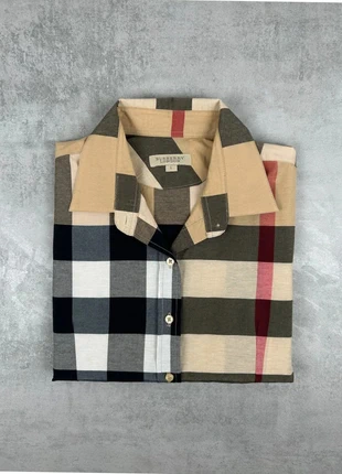 Chemise Burberry femme coton | beige check iconique manches courtes | taille L, marque: Burberry, état: Très bon état, taille: L / 40 / 12, 60,00 €, 63,70 € Protection acheteurs incluse