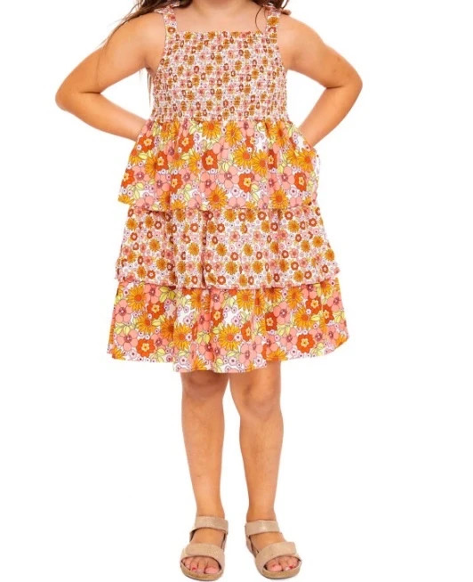 Wonder nation girls sleeveless floral dress size 5 1