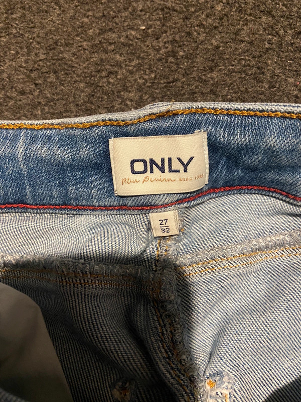 Blauwe only skinny jeans met gaten 3