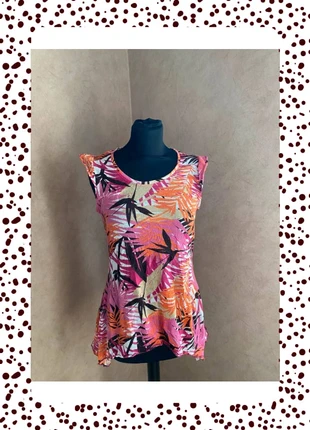 Top Estival "Tropical Chic" T38 Jacqueline Riu, marca: Jacqueline Riu, estado: Bom, tamanho: M / 38 / 10, €5.00, €5.95 inclui Proteção do Comprador