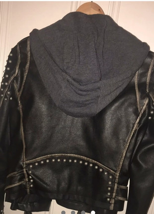 Studded leather jacket zara sales
