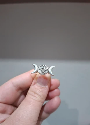 Anello witchy ring in acciaio inossidabile argentato con pentacolo e triplice luna, marque: witchery, état: Neuf sans étiquette, taille: Ajustable, 4,44 €, 5,36 € Protection acheteurs incluse