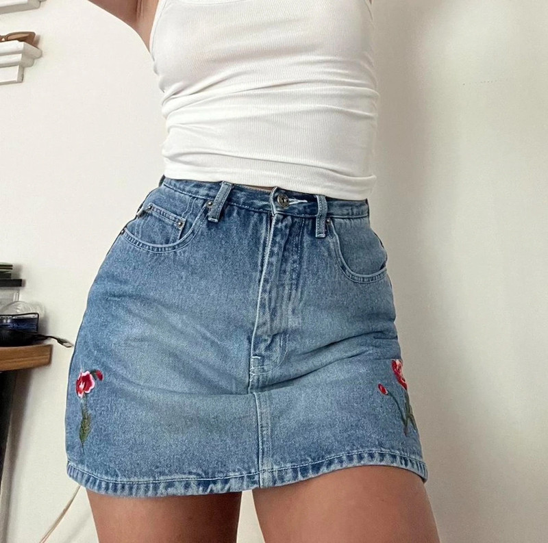 jean mini skirt 1