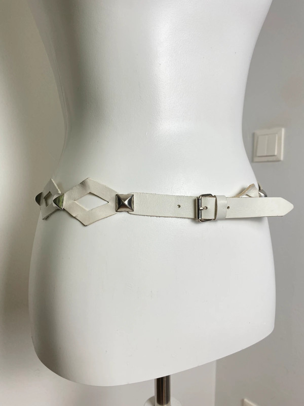 Vintage Love Karo Ledergürtel mit Metalnieten