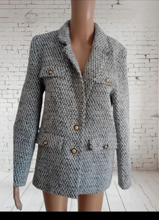🧥 Manteau long tissé gris à boutons dorés Majolica taille 40, marca: Majolica, estado: Muito bom, tamanho: L / 40 / 12, €17.99, €19.59 inclui Proteção do Comprador