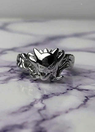 Belle Bague Gengar (Pokémon) en acier inoxydable réglable unisexe, marque: CHROME, état: Très bon état, taille: Ajustable, 15,00 €, 16,45 € Protection acheteurs incluse