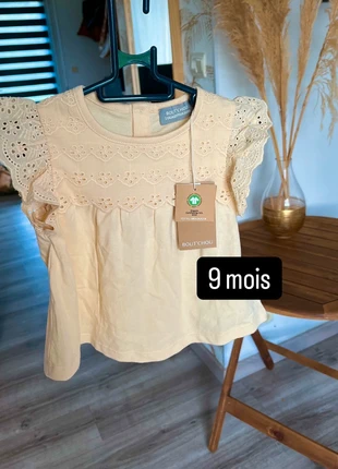 Tee shirt bébé fille dentelle 9 mois, brand: Bout'chou, condition: New with tags, size: 6-9 months / 68 cm, €1.50, €2.28 includes Buyer Protection
