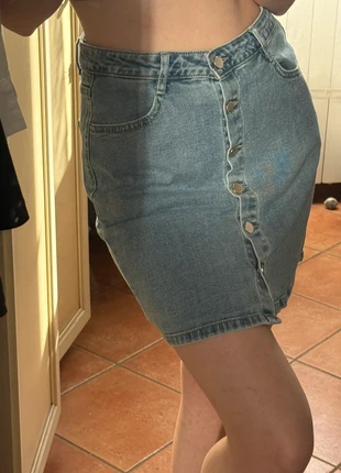 Gonna in jeans elastico con bottoni e tasche, marca: Alba, estado: Muy bueno, tamaño: M / 38 / 10, 9,60 €, 10,78 € Protección al comprador incluida