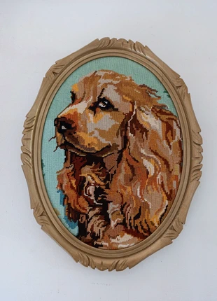 Cadre canevas vintage chien cocker, marca: Vintage Chic, estado: Bom, €40.00, €42.70 inclui Proteção do Comprador Pro