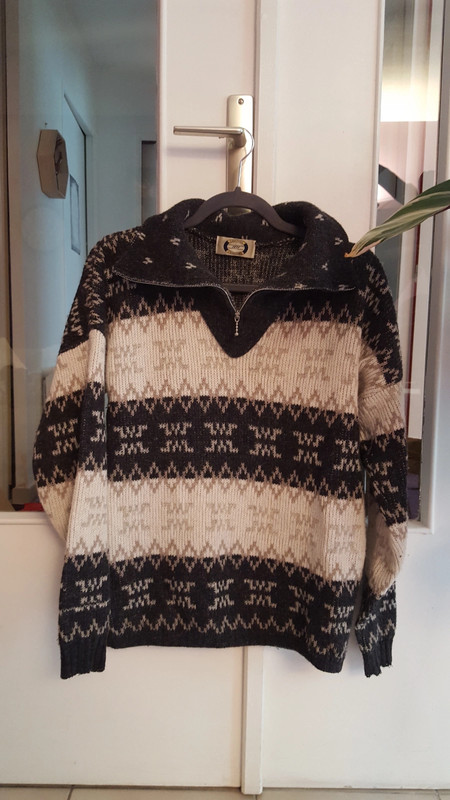 Pull vintage unisexe col camioneur 1