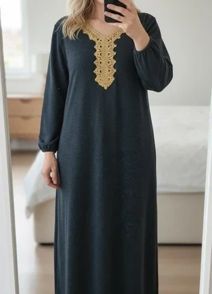 Robe caftan en velours bleu avec broderies dorée, marque: JimStyle, état: Très bon état, taille: L / 40 / 12, 5,00 €, 5,95 € Protection acheteurs incluse