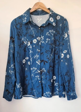 Chemise à fleur bleu, marca: Inconnu, estado: Nuevo sin etiquetas, tamaño: XXL / 44 / 16, 2,80 €, 3,64 € Protección al comprador incluida
