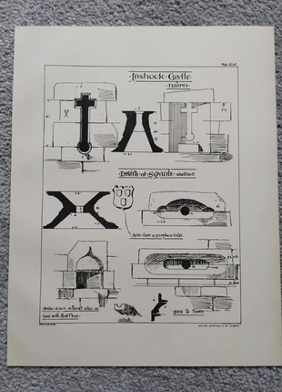 Inshoch castle architectural details - antique/vintage print - 1901, brand: NO LABEL, condition: Good, £8.99, £10.14 includes Buyer Protection Pro