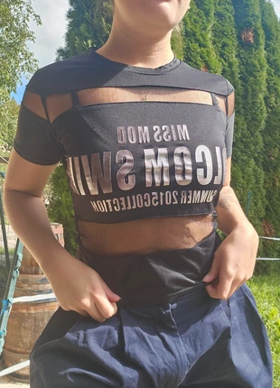 Top noir et transparent y2k, marque: Noir, état: Très bon état, taille: XS / 34 / 6, 4,00 €, 4,90 € Protection acheteurs incluse