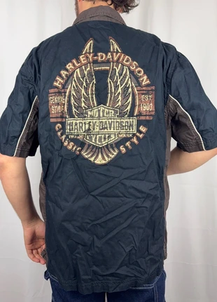 466 Chemise manche courte Harley Davidson vintage logo brodé taille L, brand: Harley Davidson, condition: Very good, size: L, €50.00, €53.20 includes Buyer Protection