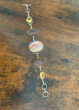 New Botswana agate biwa pearl citrine November birthstone gemstone bracelet, brand: Fashion Jewellery, condition: New without tags, £15.00, £16.45 includes Buyer Protection