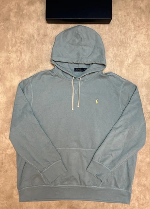 Sweat à capuche - Veste à capuche - Pulle à capuche Ralph Lauren Bleu ciel logo jaune Taille XXL, brand: Ralph Lauren, condition: Very good, size: XXL, €75.00, €79.45 includes Buyer Protection Pro