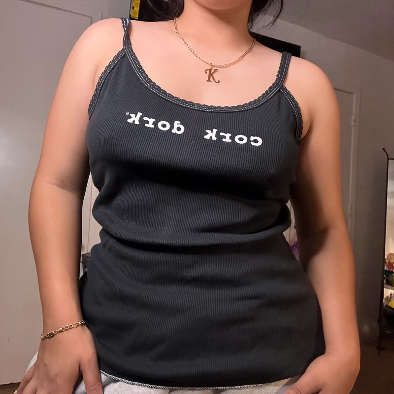 2000s “cork dork” black tank 1