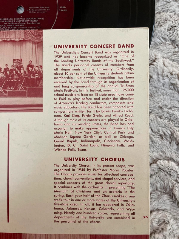 Rare Phillips University Concert Band & Chorus 1957 R89 5