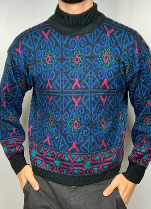 Pull Col Roulé à motifs Bleu Violet, merk: Vintage Dressing, staat: Goed, maat: L, € 12,00, € 13,30 inclusief Kopersbescherming Pro
