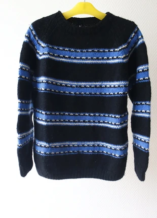 Pull laine tricoté main vintage oversize rayures, marke: Vintage, zustand: Sehr gut, größe: S, 25,00 €, 26,95 € inklusive Vinted-Käuferschutz