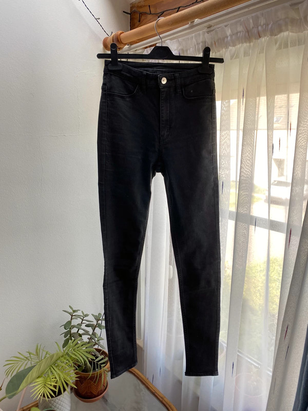 H&M Divided, Black Skinny Button Fly Jeans