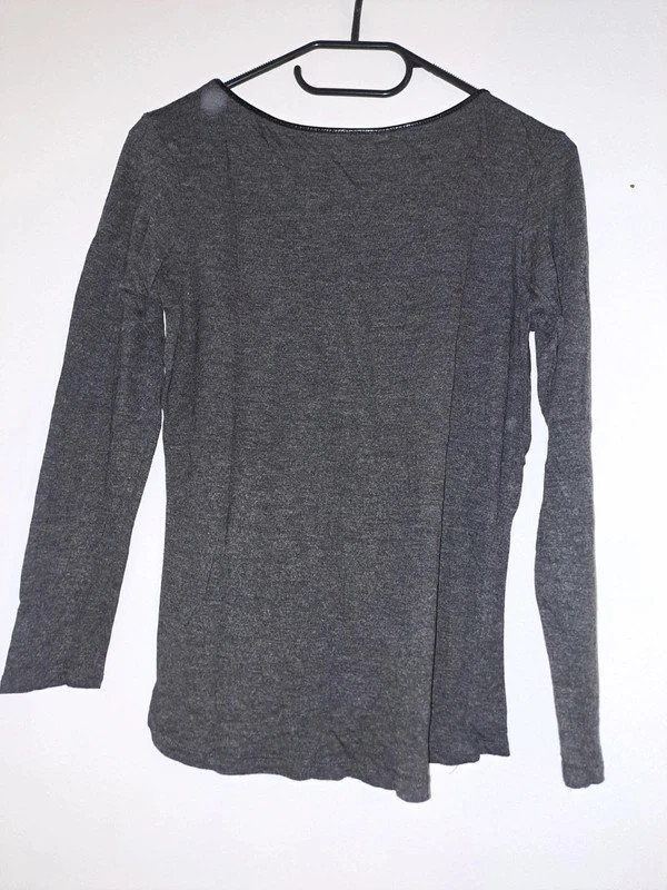 Tee-shirt manches longues noir gris foncé 2