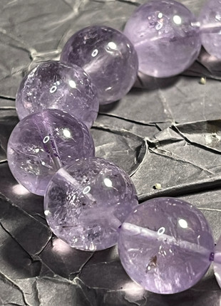 Bracelet en Quartz Lavande – Qualité gemme – 13,2 mm – poignet 18 cm, état: Très bon état, 42,00 €, 44,80 € Protection acheteurs (Pro) incluse