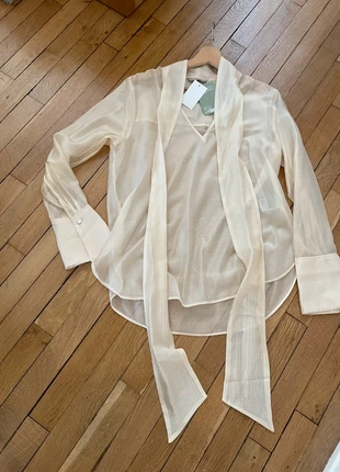 Blouse lavallière transparente neuve. Taille S. H&M, merk: H&M, staat: Nieuw met prijskaartje, maat: S / 36 / 8, € 13,00, € 14,35 inclusief Kopersbescherming