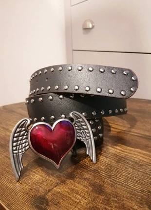 Black Faux leather /rivet punk style women's belt, condition: Very good, size: Adjustable, £8.50, £9.63 includes Buyer Protection Pro