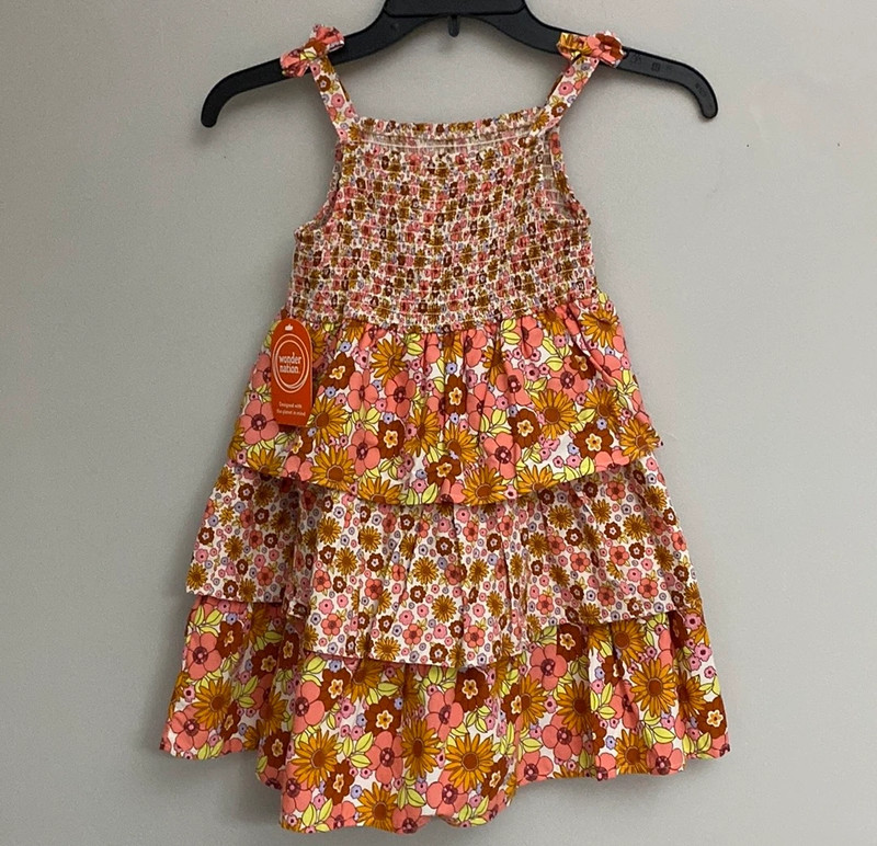 Wonder nation girls sleeveless floral dress size 5 2