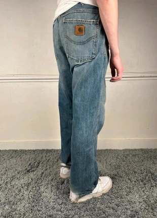Pantalon en Jeans pour Homme Carhartt W34 L32 Bleu Clair Baggy Large Wide Y2k Workwear 13, marque: Carhartt, état: Très bon état, taille: W34 | FR 44, 10,00 €, 11,20 € Protection acheteurs (Pro) incluse