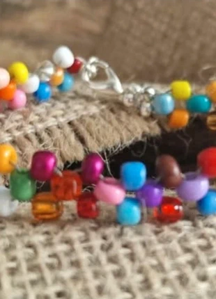 LGBTQ Rainbow Glass Seed Beaded Bracelet 925 Sterling Silver finish, brand: MGBA, condition: New without tags, £27.00, £29.05 includes Buyer Protection