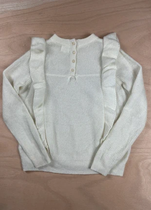 Pull blanc maison Stella&Suzie boutonné au dos a volants manches longues taille S, brand: Stella & Suzie, condition: Very good, size: S / 36 / 8, €40.00, €42.70 includes Buyer Protection