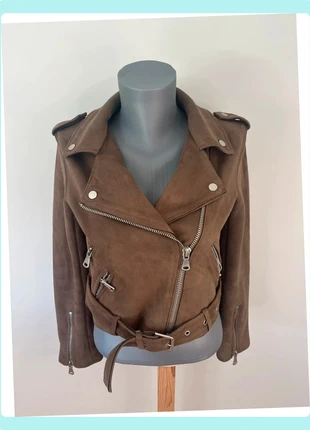 Veste mi-saison femme Inditex marron coton S élégante col moderne fermeture éclair, marke: Inditex, zustand: Sehr gut, größe: S / 36 / 8, 27,80 €, 29,89 € inklusive Vinted-Käuferschutz