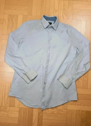 Chemise bleu ciel à petits carreaux Zara coupe slim fit – Taille M, brand: Zara, condition: Very good, size: M, €3.30, €4.17 includes Buyer Protection