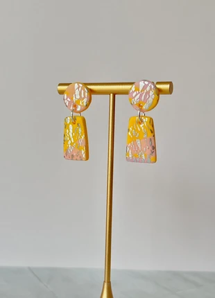 Boucles d’oreilles jaune rose argenté, marca: yay_clay_art, estado: Nuevo sin etiquetas, 14,00 €, 15,40 € Protección al comprador Pro incluida