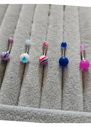 Lot de 5 piercings piercing nombril NEUF en acier chirurgical 🌸 rayé bleu rose etoile mauve, marque: Boutique privée, état: Très bon état, 3,00 €, 3,85 € Protection acheteurs incluse