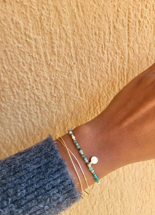 Bracelet multi-pierres pampille médaille, marque: Bracelet multi-pierres pampille médaille, état: Très bon état, 12,50 €, 13,83 € Protection acheteurs (Pro) incluse