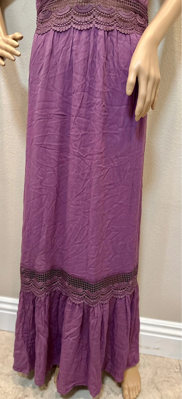 Purple crochet lace top tiered maxi dress jk Jordan 4