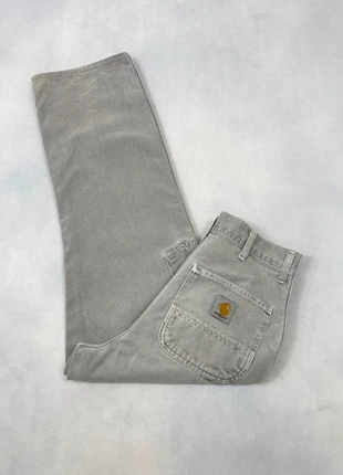 Jean Carhartt wip Gris Single Knee Pant Large Baggy Carpenter Workwear Denim - Taille S w27 #1398, brand: Carhartt, condition: Good, size: W27, €46.90, €49.95 includes Buyer Protection Pro