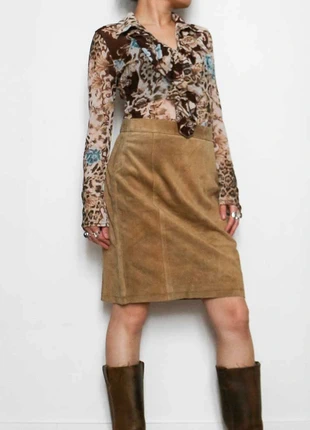 Leather skirt | Jupe en cuir, marque: Vintage, état: Bon état, taille: XS / 34 / 6, 10,00 €, 11,20 € Protection acheteurs (Pro) incluse