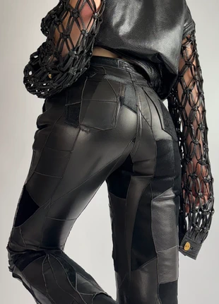 80s 90s Pantalon patchwork cuir mixte Made in France pony hair glam rock clubwear, marque: Vintage, état: Neuf sans étiquette, taille: S / 36 / 8, 240,00 €, 252,70 € Protection acheteurs (Pro) incluse