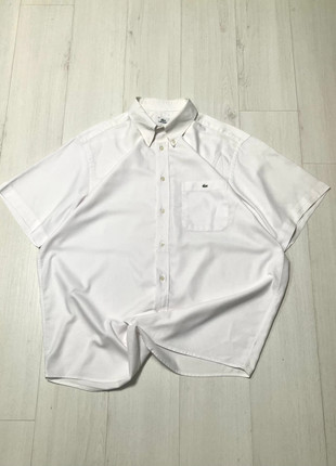 Chemise à Manches Courtes Lacoste Blanche Vintage y2k Oversize Logo Brodé - Homme XL, brand: Lacoste, condizioni: Ottime, taglia: XL, €27.50, €29.58 include la Protezione acquisti