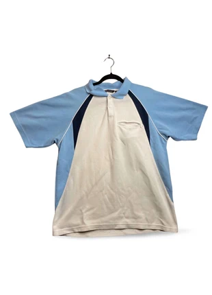 Polo Kiks Wear L blanc et bleu ciel style décontracté, état: Très bon état, taille: L, 3,00 €, 3,85 € Protection acheteurs (Pro) incluse