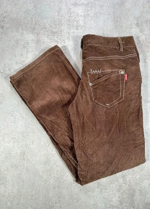 Pantalon Vintage En Velours Côtelé / Corduroy Esprit marron texturé ample taille 12, brand: Vintage Dressing, condition: Very good, size: S / 36 / 8, €14.00, €15.40 includes Buyer Protection Pro