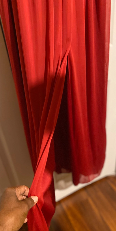 Red one  shoulder maxi dress 4