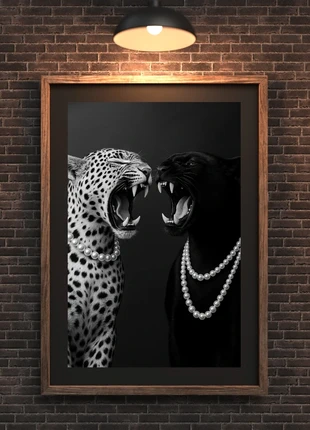Affiche – Panthers & Pearls – Poster A3 (29,7 x 42 cm), merk: Tendance, staat: Heel goed, € 10,00, € 11,20 inclusief Kopersbescherming Pro