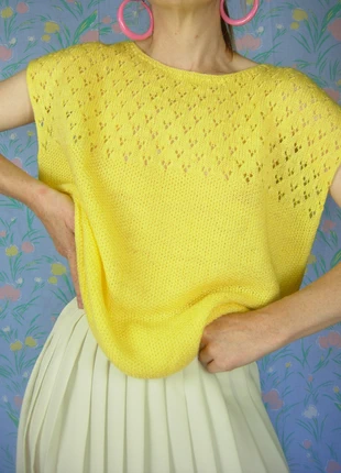 pull vintage fait main ajouré jaune citron, brand: Vintage Dressing, condition: Very good, size: M / 38 / 10, €26.00, €28.00 includes Buyer Protection Pro